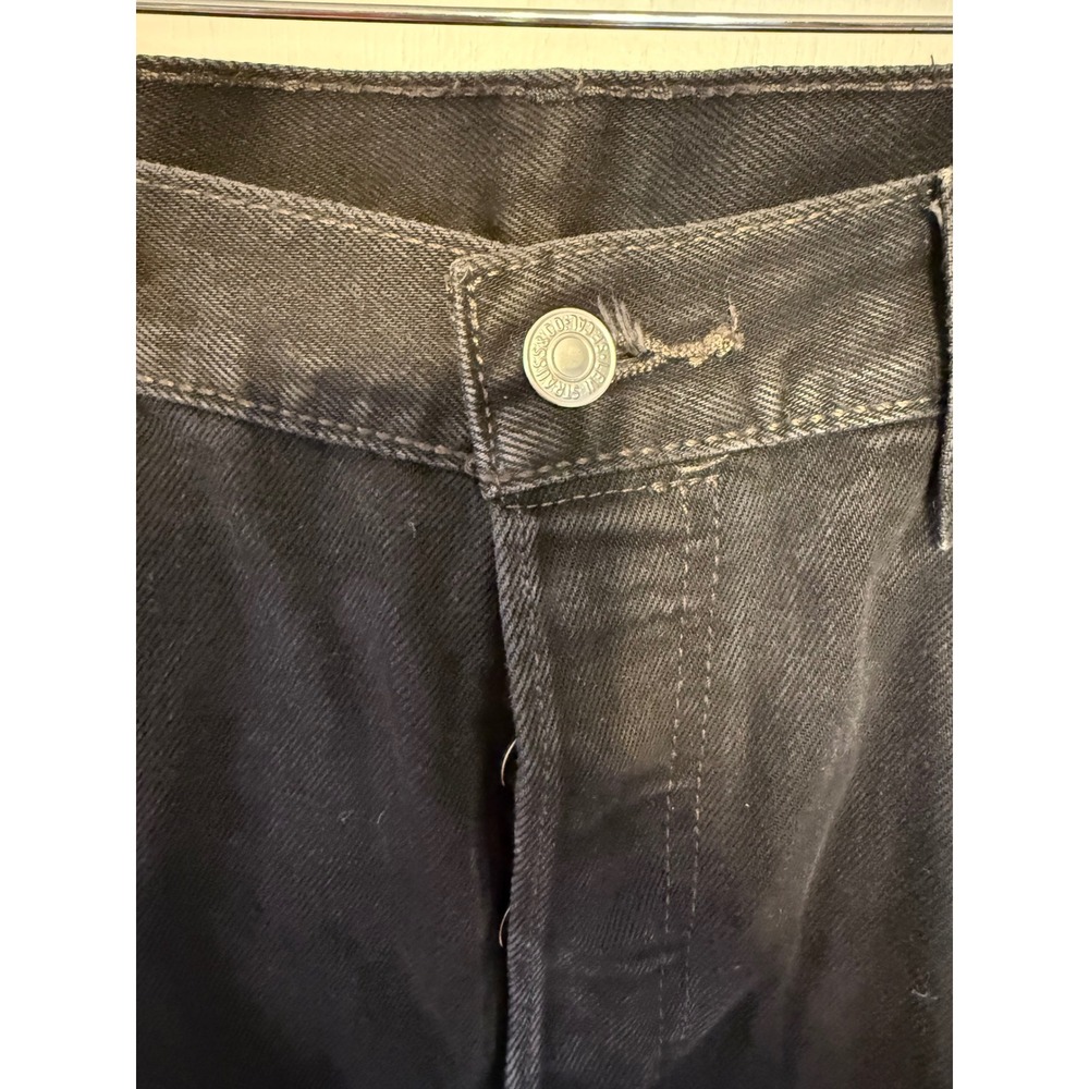 Levis 501 Original Fit Jeans Mens 35x34 Black Straight Leg Button Fly Denim - Picture 6 of 12